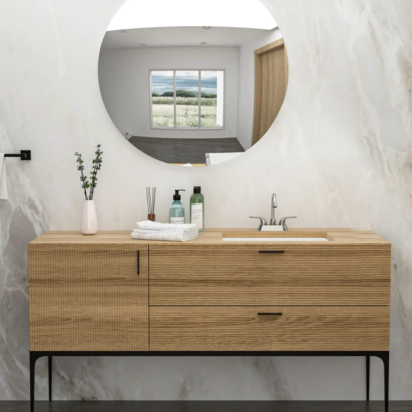Modern Ceramic Undermount Bathroom Sink With Overflow, High Quality by HouseOfZazla