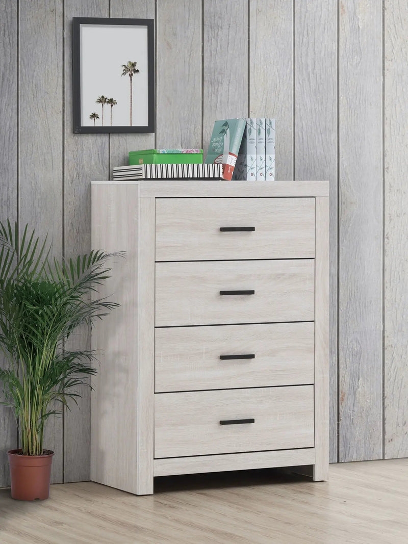 Brantford 4-drawer Bedroom Chest Coastal White by Unique Piece Furniture