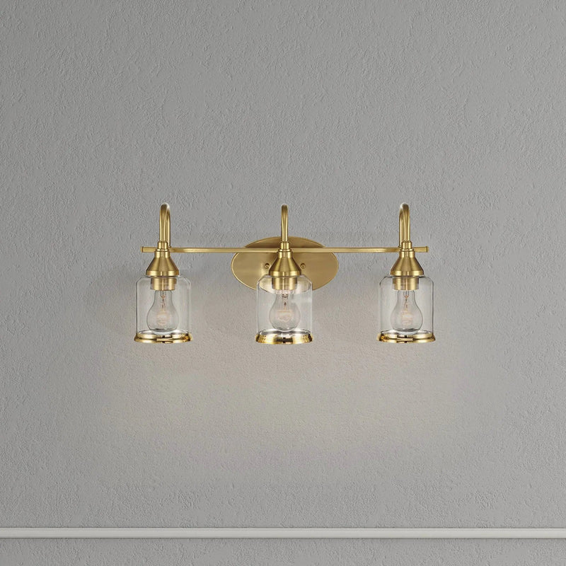 3 Lights Brush Vanity Light - Clear / Gold by Unique Piece Furniture