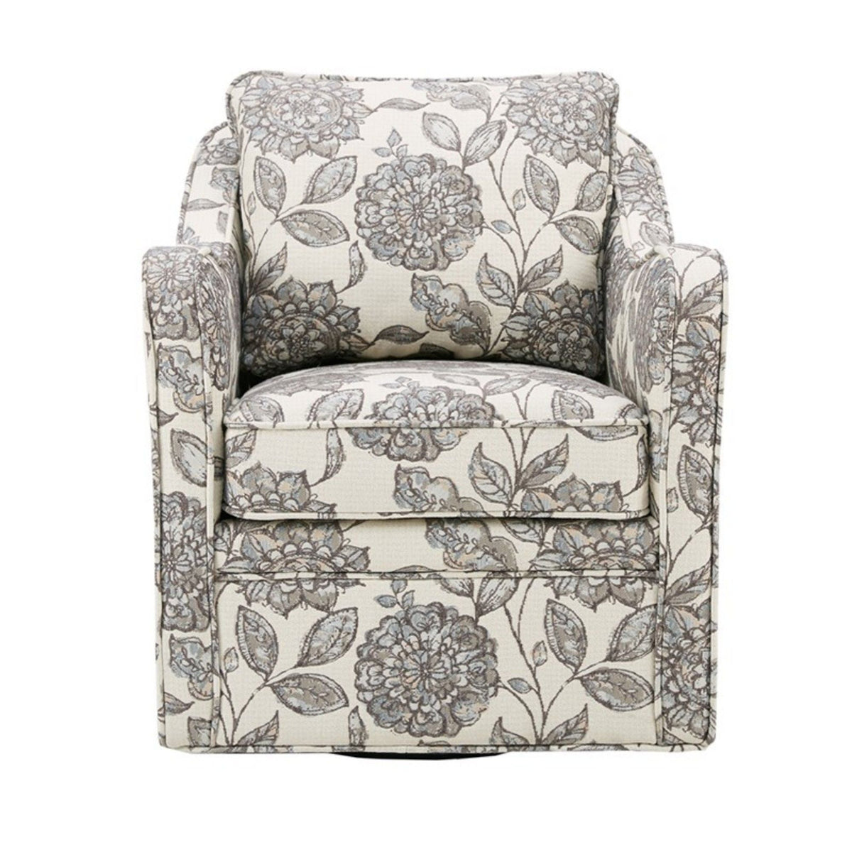 Wide Seat Swivel Arm Chair with 360 Degree Rotation - Gray or Beige