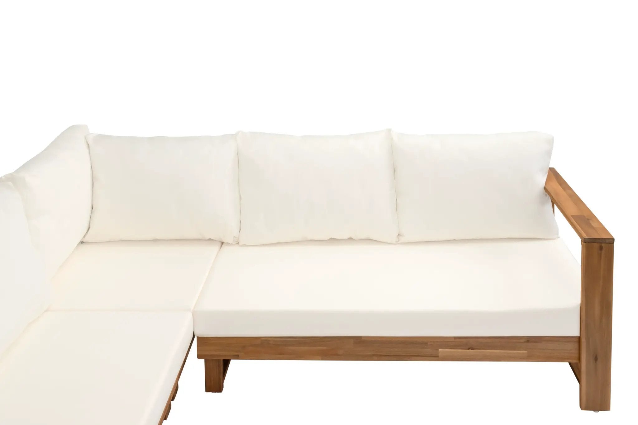 Outdoor 4pc Acacia Wood Sectional Patio Sofa Set by HouseOfZazla