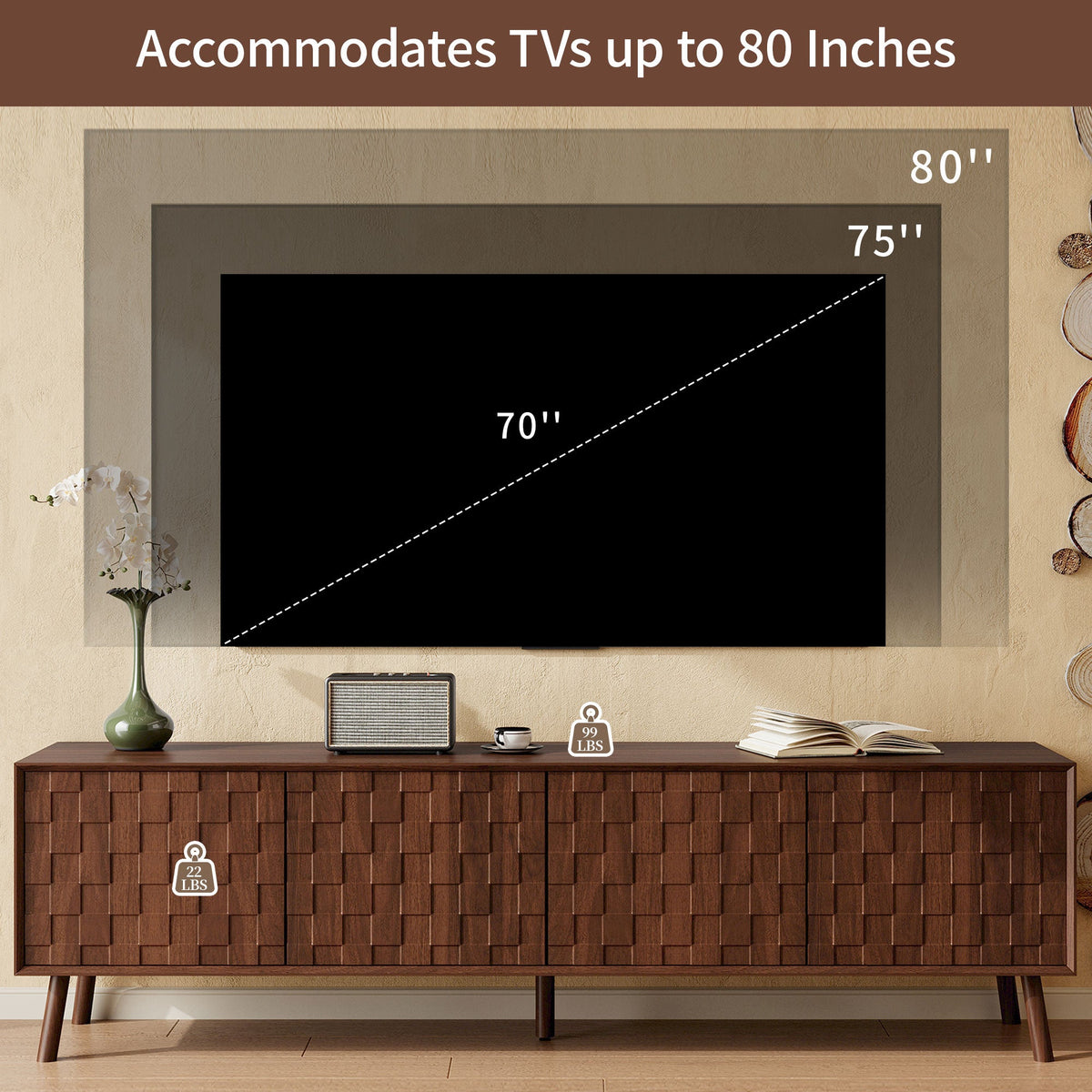 70 Inch Modern TV Stand for TVs Up to 80 Inches, photo 7 of 10