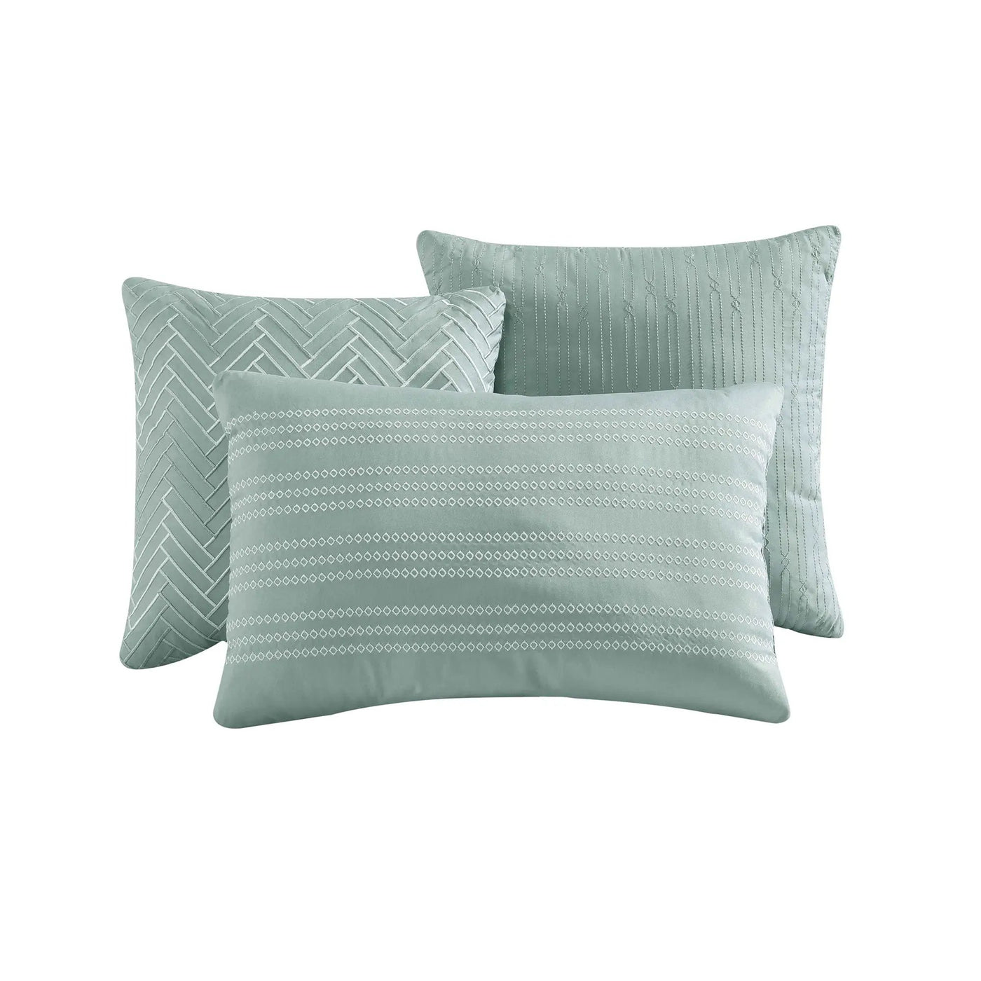 Vesta Gold Satin Circle-Quilted 7-Piece Comforter Set by HouseOfZazla