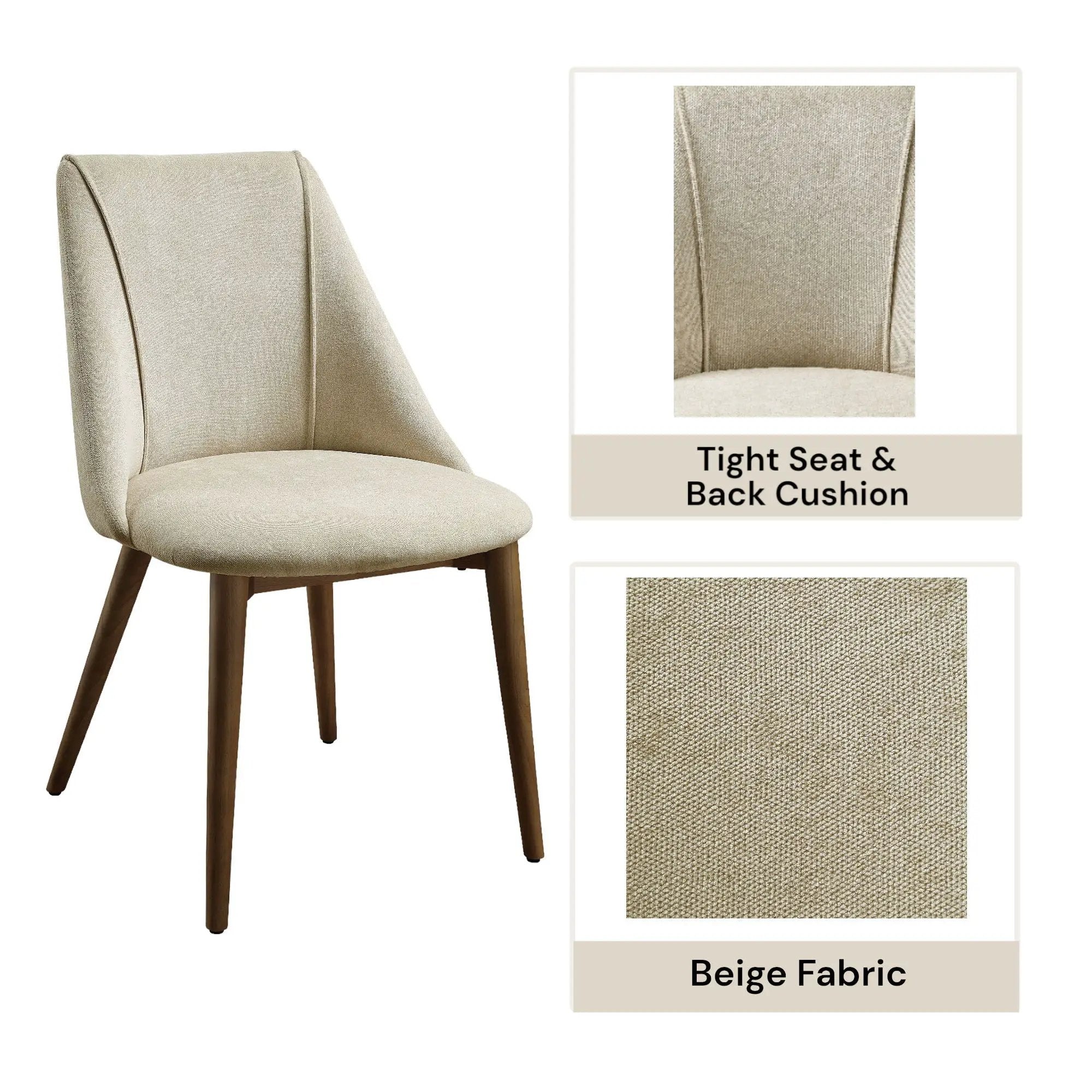 Willene - Polished Microfiber Side Chair (Set of 2) - Beige by Unique Piece Furniture