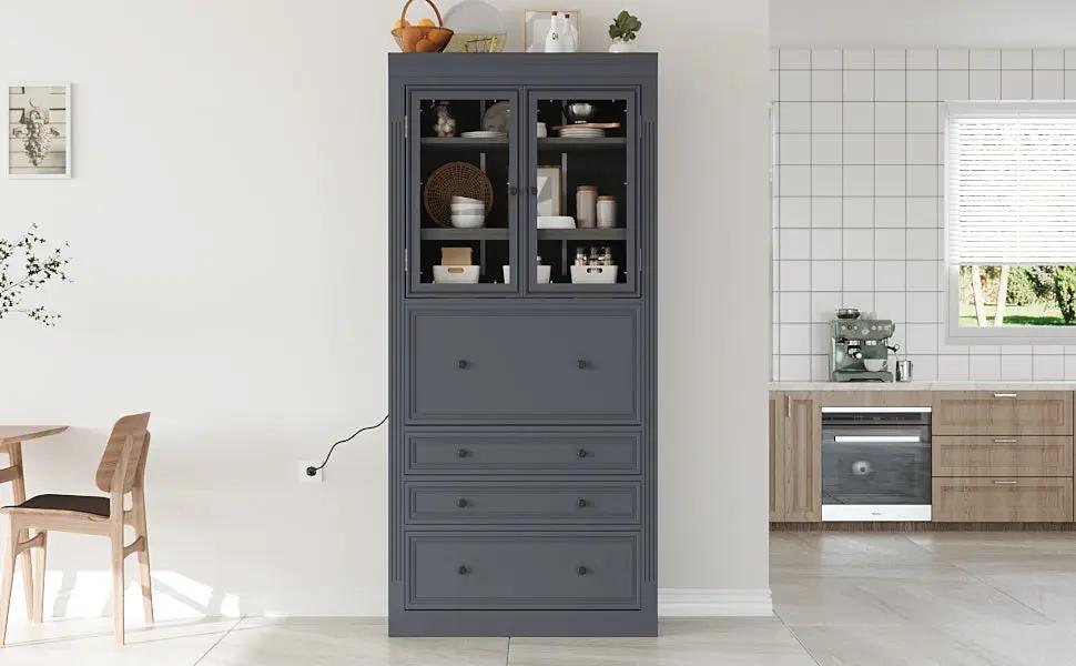 TOPMAX 36 x 16.5 x 78 Inch Freestanding Kitchen Pantry Storage Cabinet by HouseOfZazla