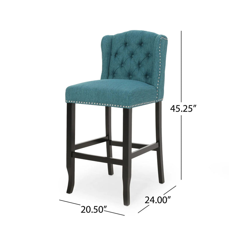 Vienna Contemporary Fabric Tufted Wingback Counter Stools (Set of 2) by HouseOfZazla