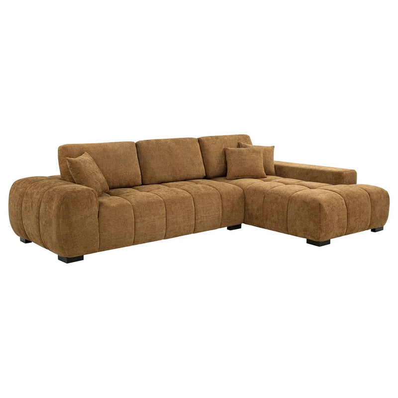 Octavia Upholstered Sectional Chaise Sofa Amber by Unique Piece Furniture