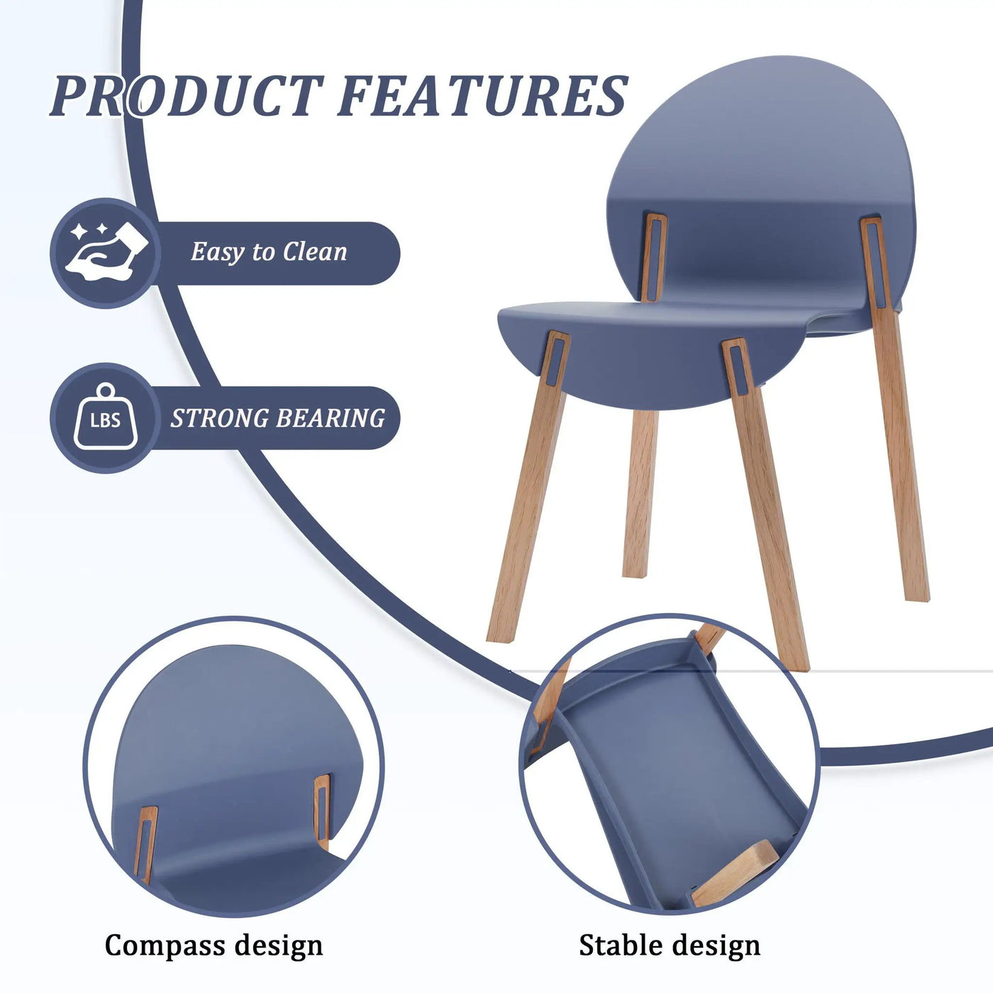 4 Piece Set Of Single Chairs, Traditional Elements With Round Table by HouseOfZazla