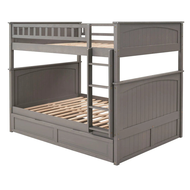 Bunk Bed With Twin Size Trundle, Guardrails by Unique Piece Furniture