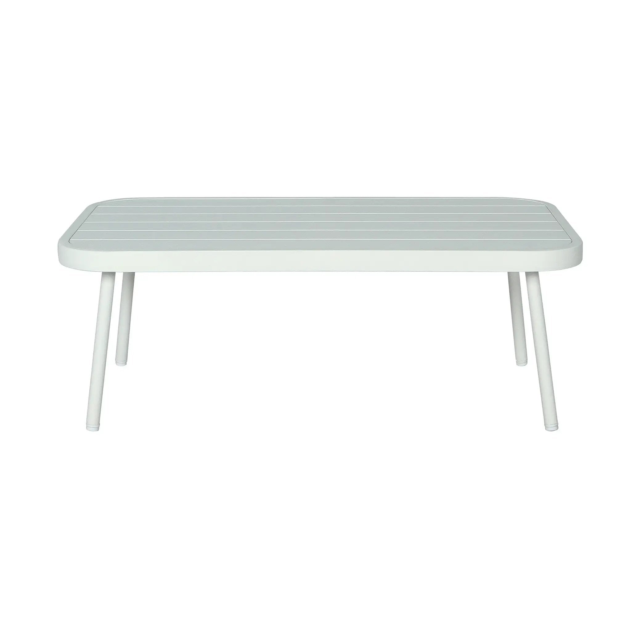Mariano Steel Loveseat and Table, Off White & Grey by HouseOfZazla