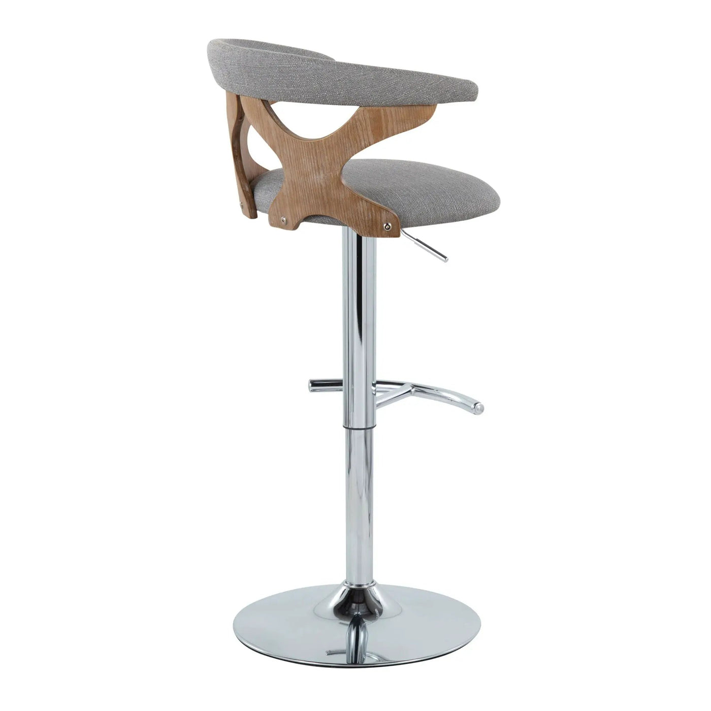 Gardenia - Contemporary Adjustable Barstool With Swivel / Rounded T Footrest (Set of 2) by HouseOfZazla