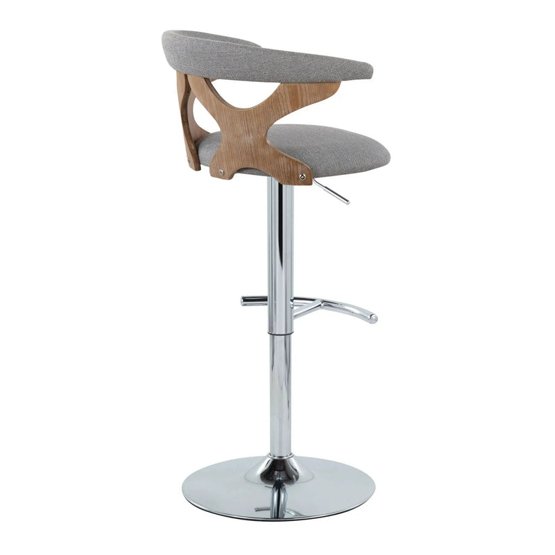Gardenia - Contemporary Adjustable Barstool With Swivel / Rounded T Footrest (Set of 2) by Unique Piece Furniture