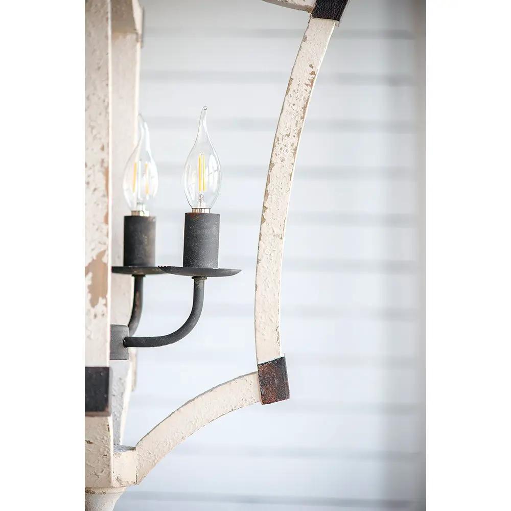 4 Light Chandelier, Hanging Light Fixture With Adjustable Chain For Kitchen, Bulb Not Included - Cream by HouseOfZazla