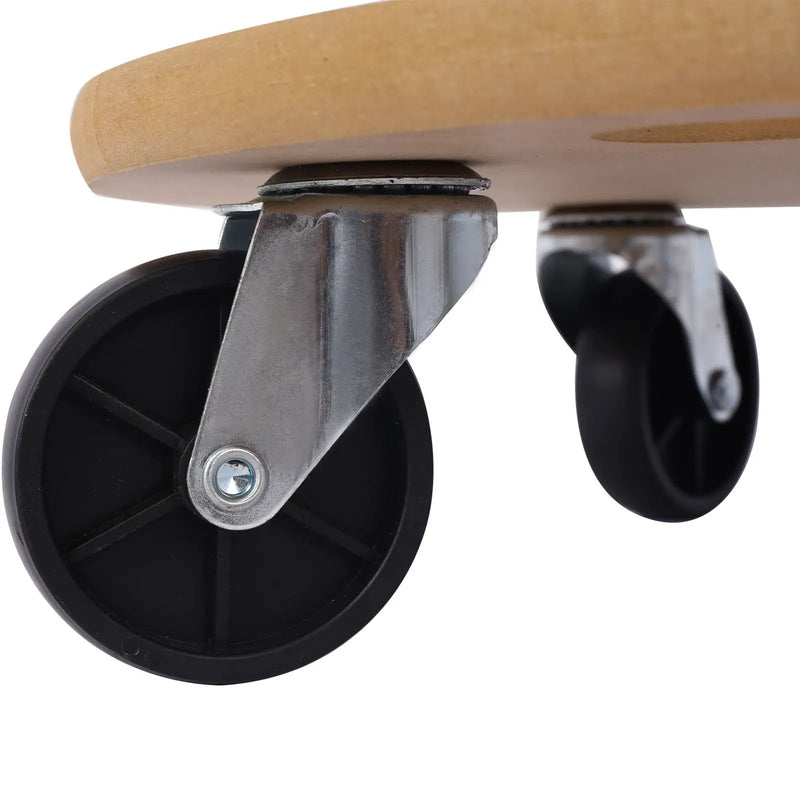 Furniture Moving Dolly, Heavy Duty Wood Rolling Mover With Wheels For Piano Couch Fridge Heavy Items, Securely Holds 500 Lbs (2 Piece Round Platform) - Natural by HouseOfZazla
