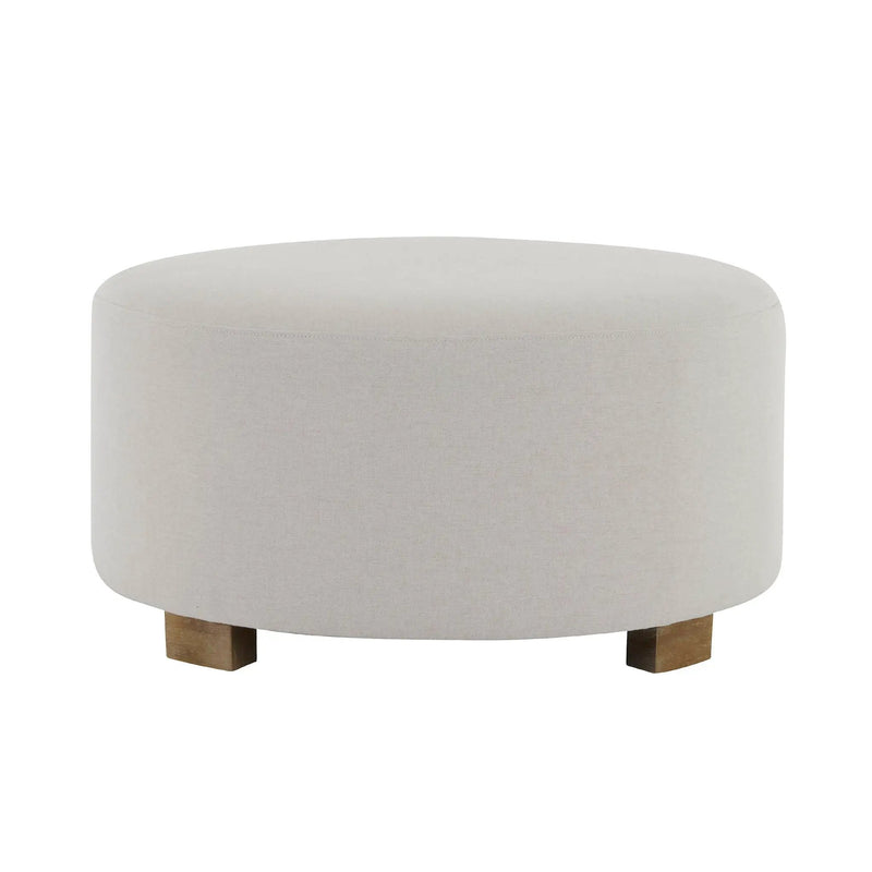 Round Ottoman, Minimalist Footstool - White by HouseOfZazla