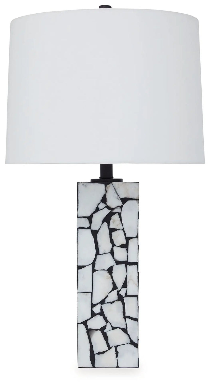 Macaria - Marble Table Lamp - White / Black by Unique Piece Furniture