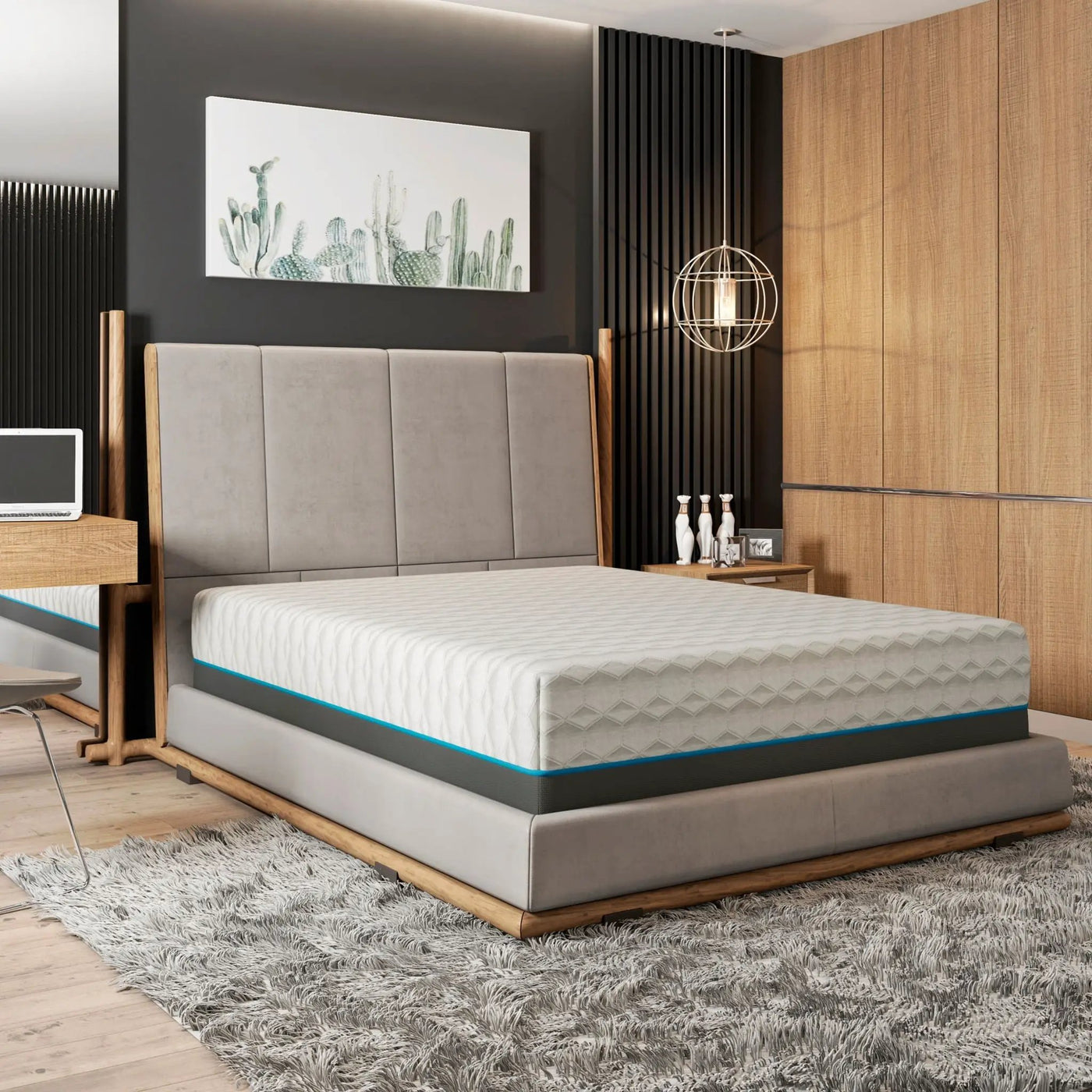 Copper Lux - 14" Plush Memory Foam Mattress With Phase Change Cooling Fabric by HouseOfZazla