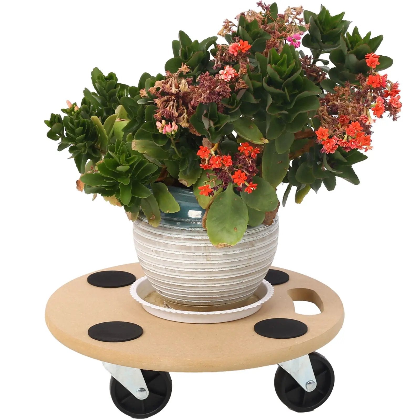 Furniture Moving Dolly, Heavy Duty Wood Rolling Mover With Wheels For Piano Couch Fridge Heavy Items, Securely Holds 500 Lbs (2 Piece Round Platform) - Natural by Unique Piece Furniture