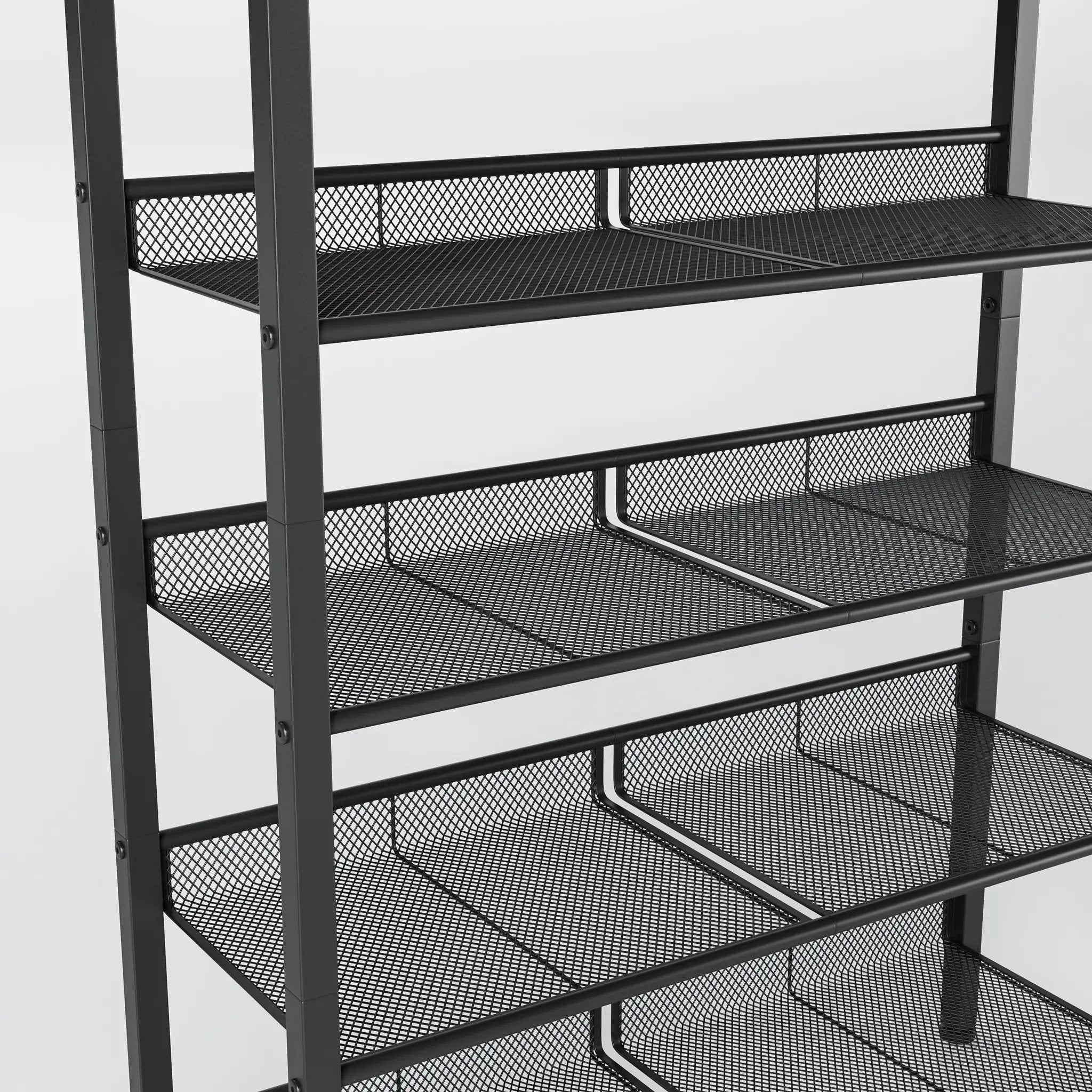 Industrial Shoe Rack with 4 Mesh Shelves by HouseOfZazla