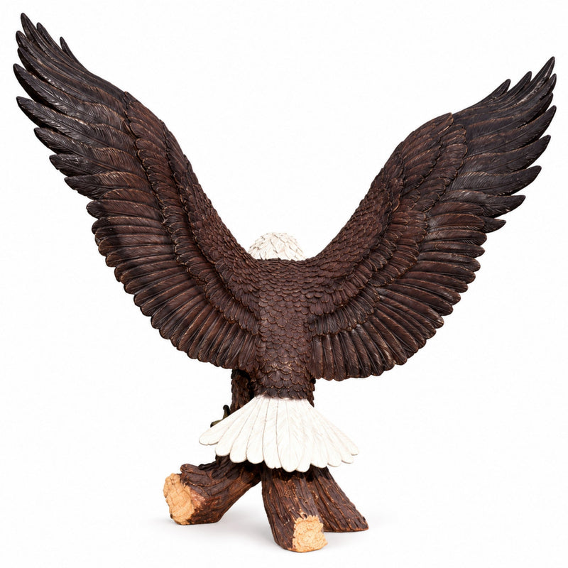 Bald Eagle Garden Statue 24.02 Inch Winged Resin Wildlife Sculpture for Patio Yard Outdoor Decor, photo 8 of 10