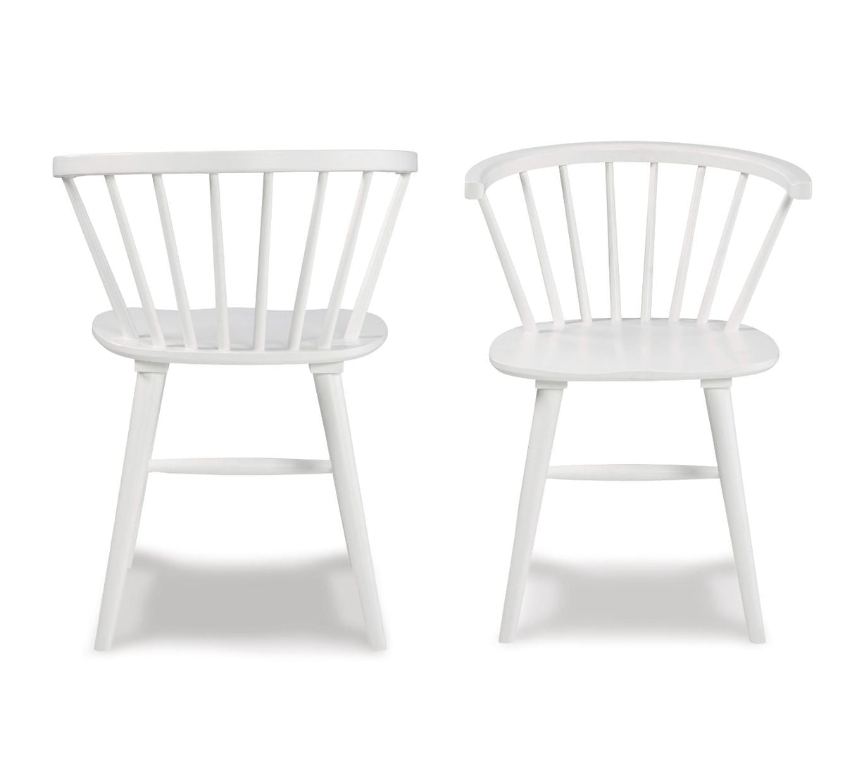 5 Piece Dining Room Set with Solid Wood Windsor Chairs - Antique White and Brown, photo 4 of 10