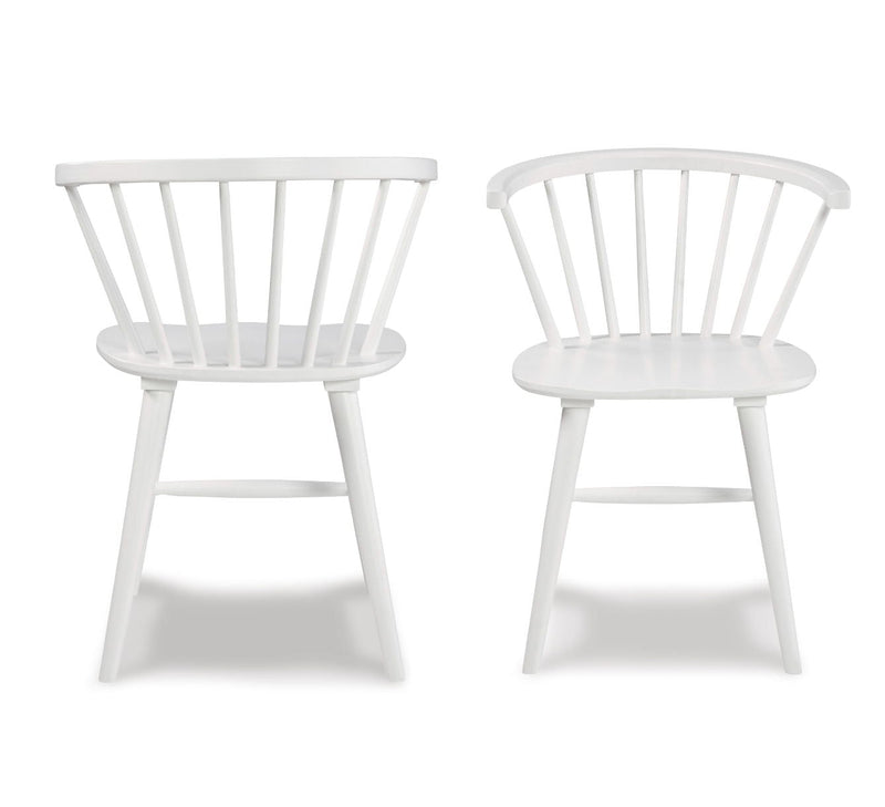 5 Piece Dining Room Set with Solid Wood Windsor Chairs - Antique White and Brown, photo 4 of 10