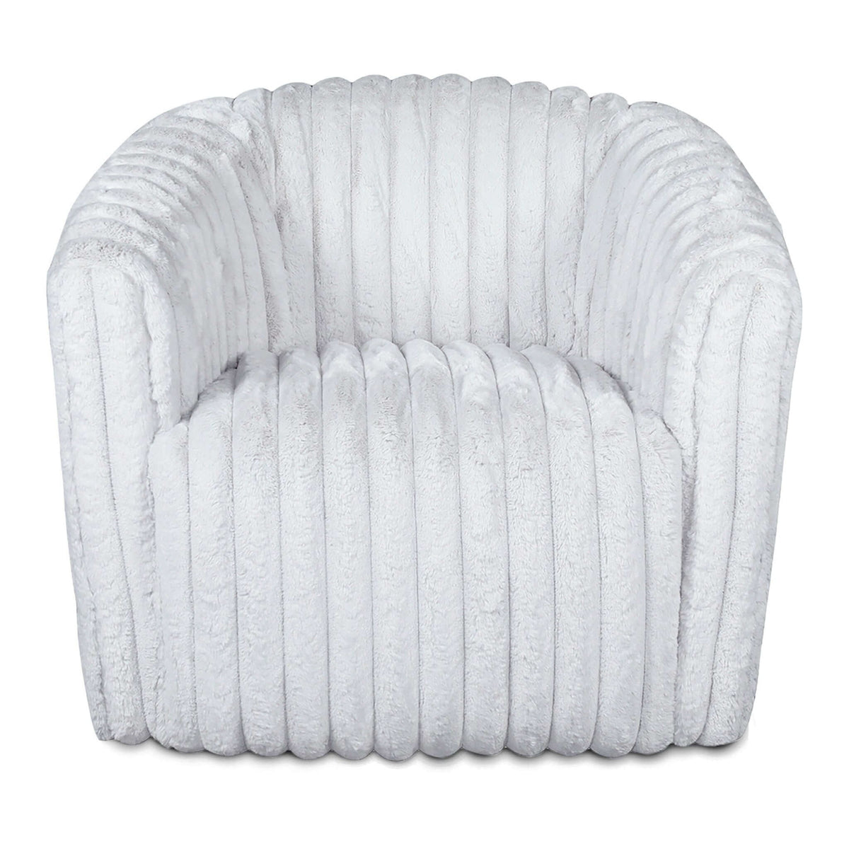 Modern Comfort Swivel Chair with Channel-Tufted Design - White or Gray