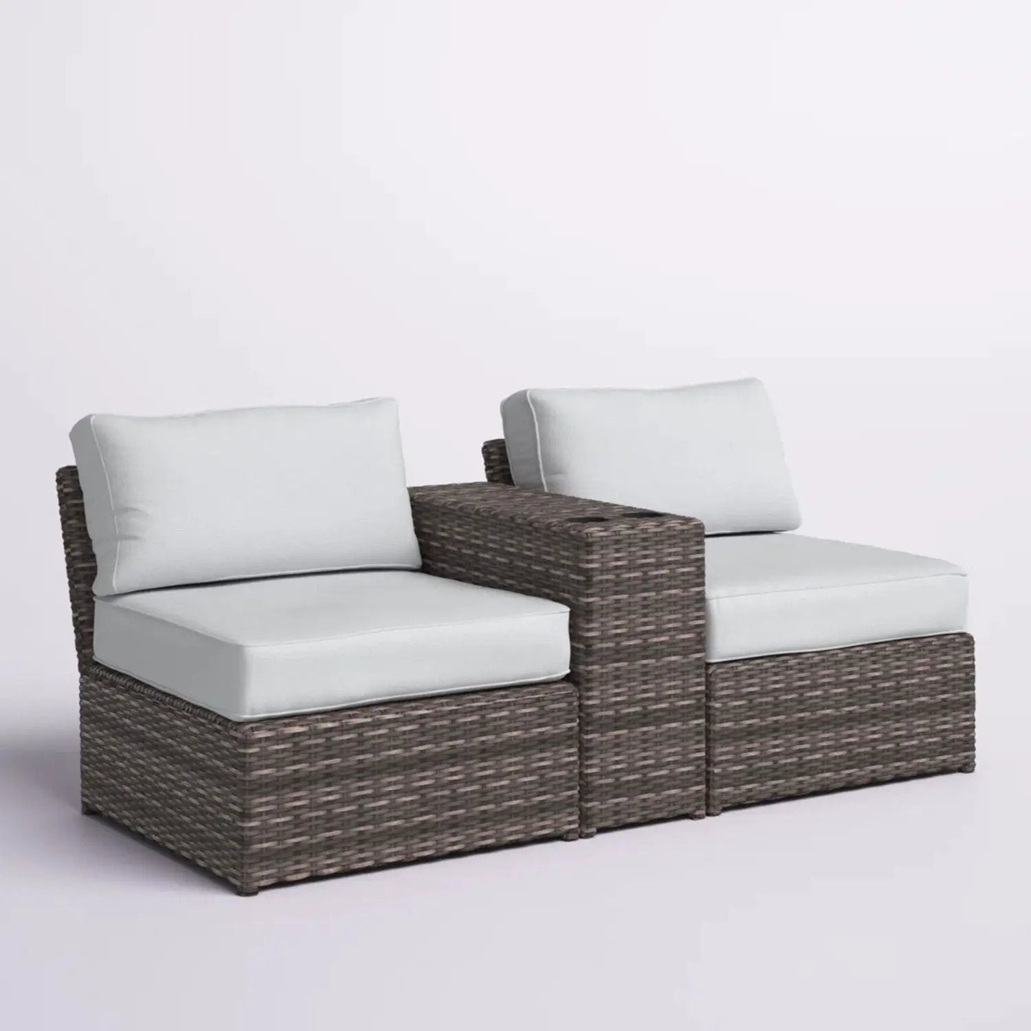 2 Person Wicker Conversation Set With Cushions, Weather Resistant by Unique Piece Furniture