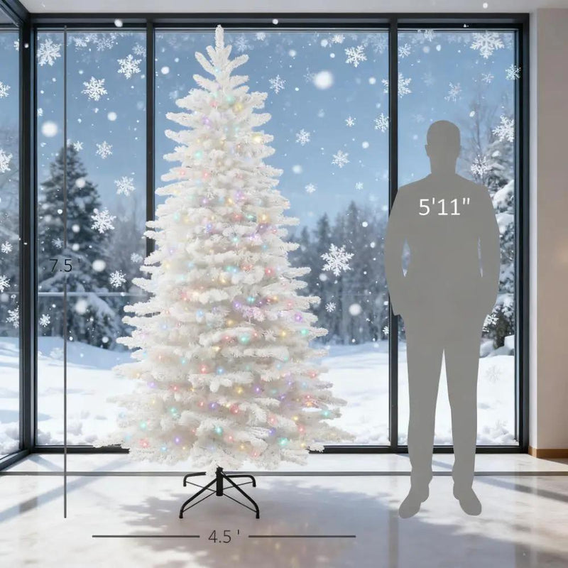 7.5ft Snow Flocked Artificial Christmas Tree by HouseOfZazla