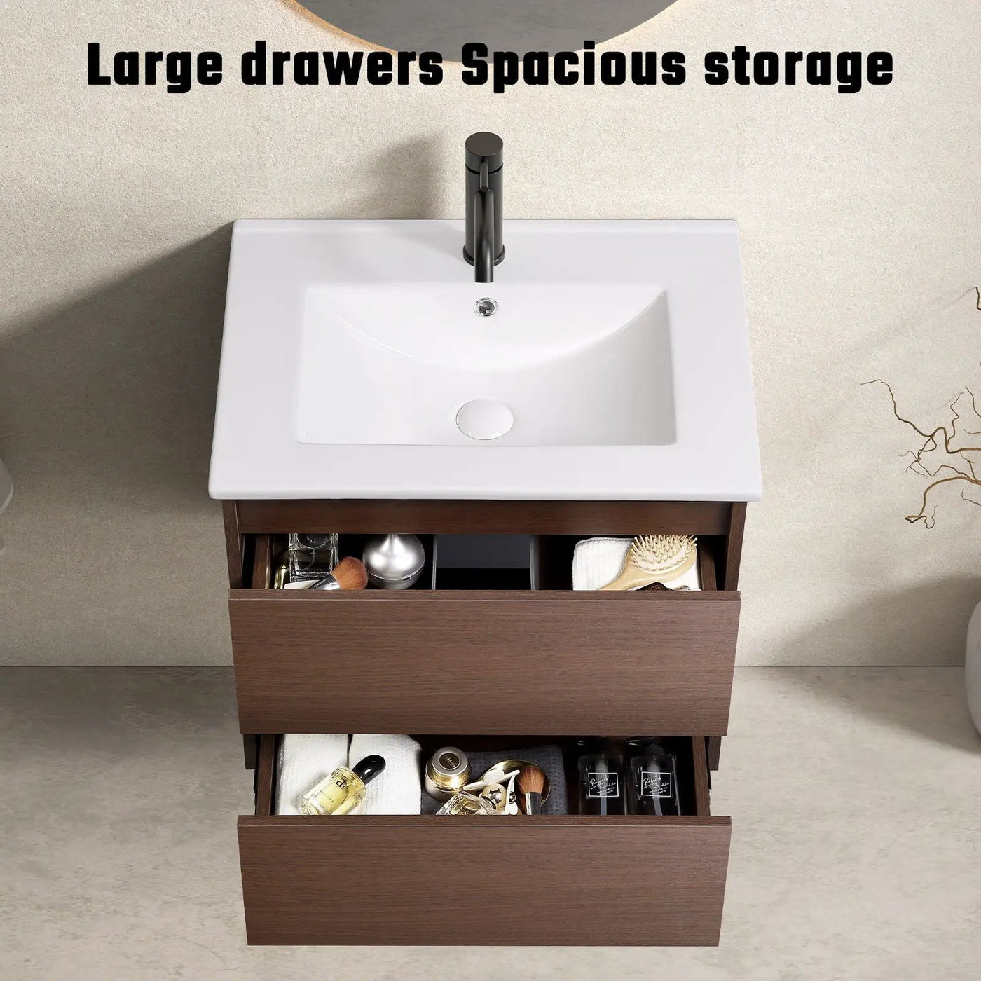 Wall Mounted Floating Bathroom Vanity With Sink And Cabinet by HouseOfZazla