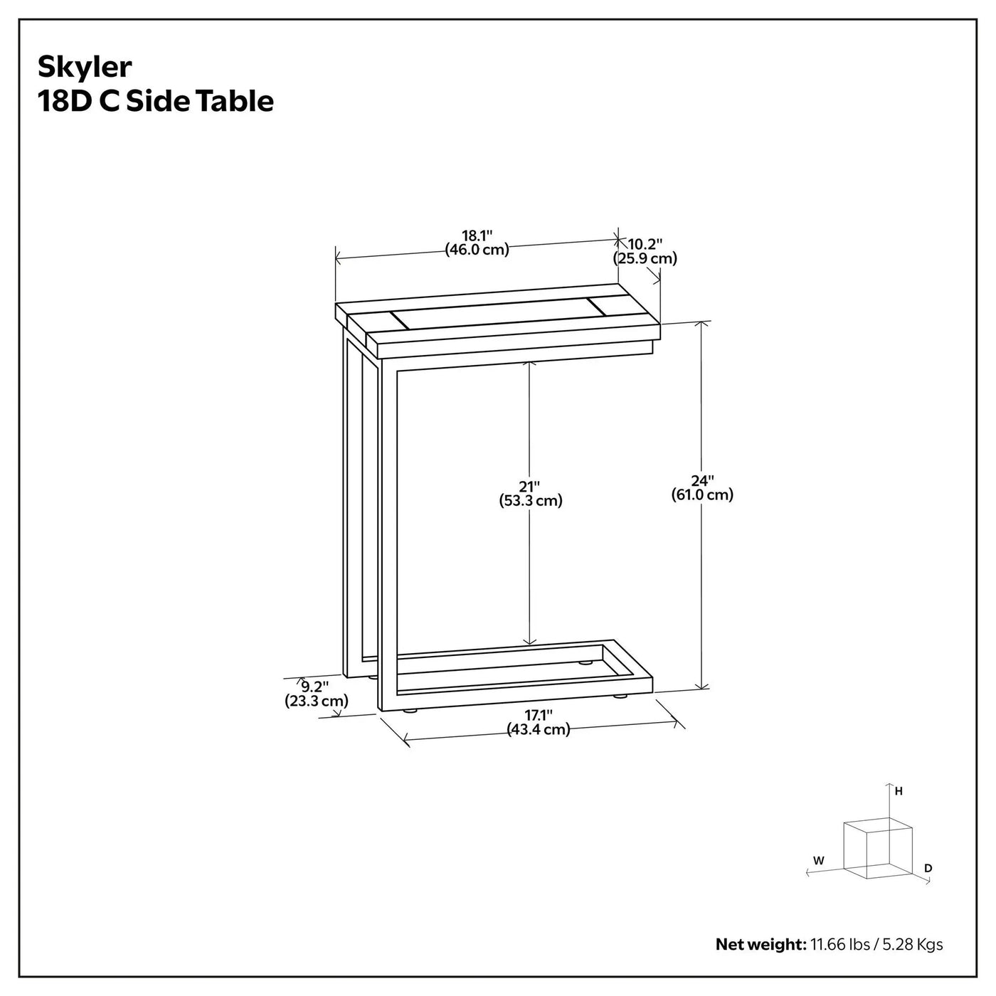 Skyler - C Side Handcrafted Table by HouseOfZazla