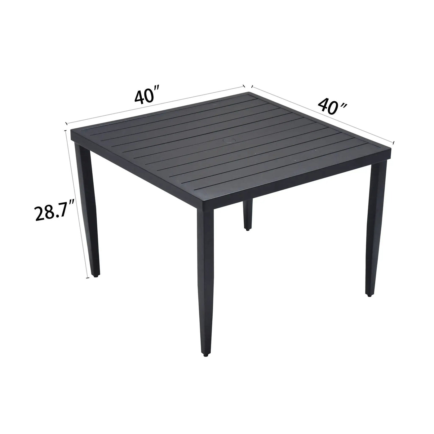 Outdoor Patio Dining Table With Tapered Feet & Umbrella Hole by HouseOfZazla