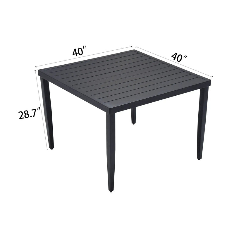 Outdoor Patio Dining Table With Tapered Feet & Umbrella Hole by HouseOfZazla