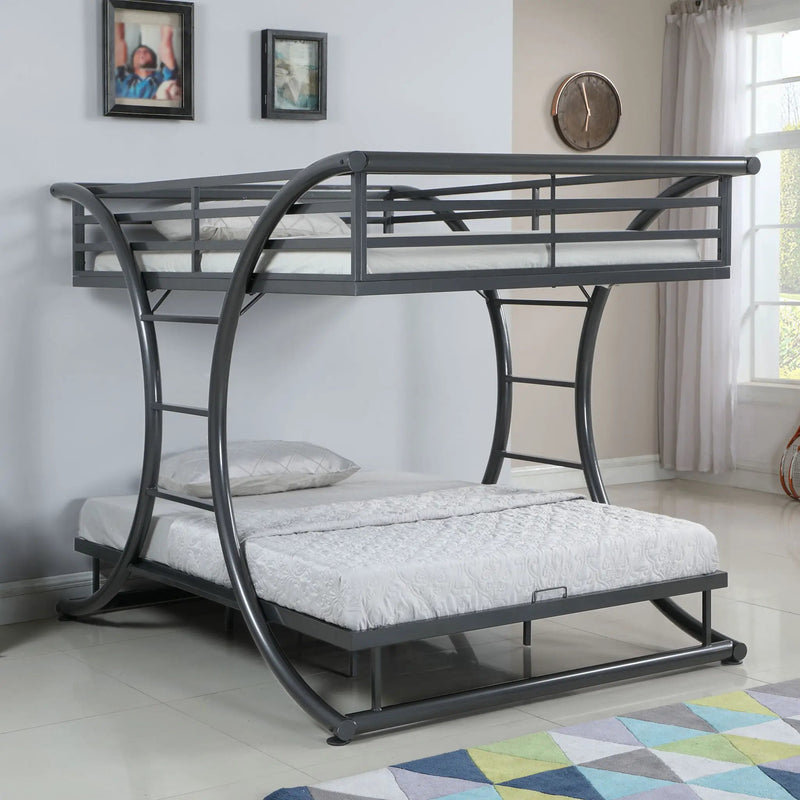 Stephan Metal Full Over Full Bunk Bed Gunmetal by Unique Piece Furniture