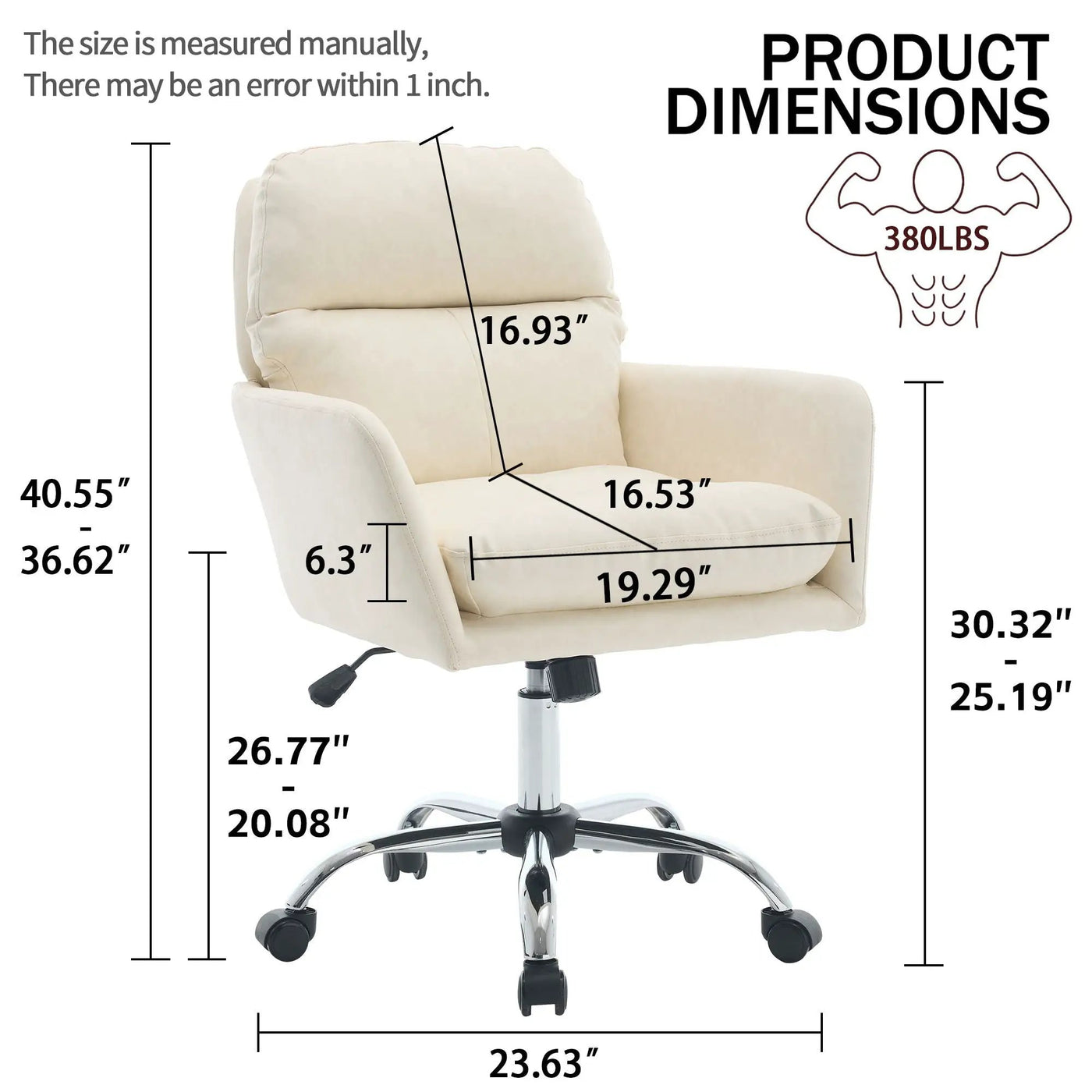 Office Chair With Adjustable Height, Ergonomic Design by HouseOfZazla