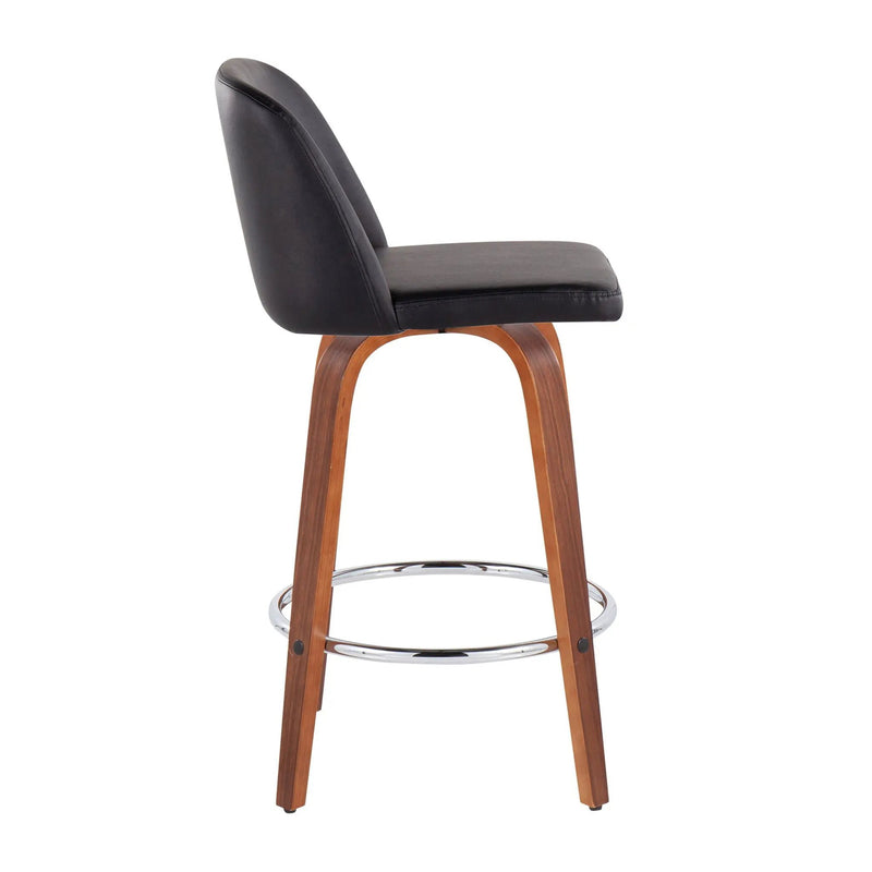 Toriano - Mid-Century Modern Fixed Height Counter Stool With Round Footrest (Set of 2) by Unique Piece Furniture