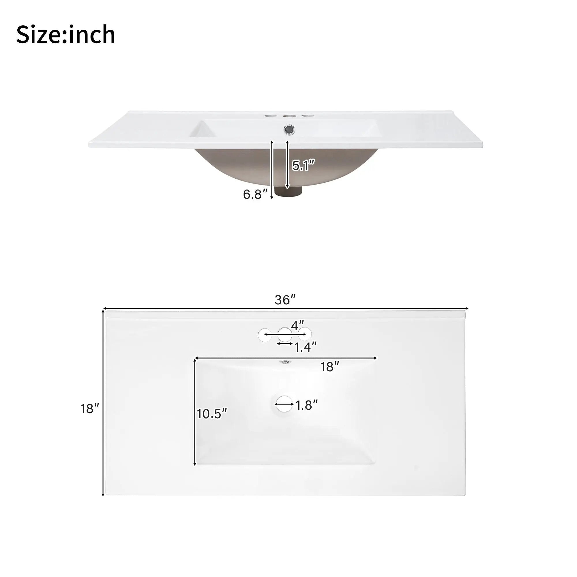 Bathroom Vanity With Sink, Soft Close Doors, Adjustable Shelf & 3 Drawers by HouseOfZazla
