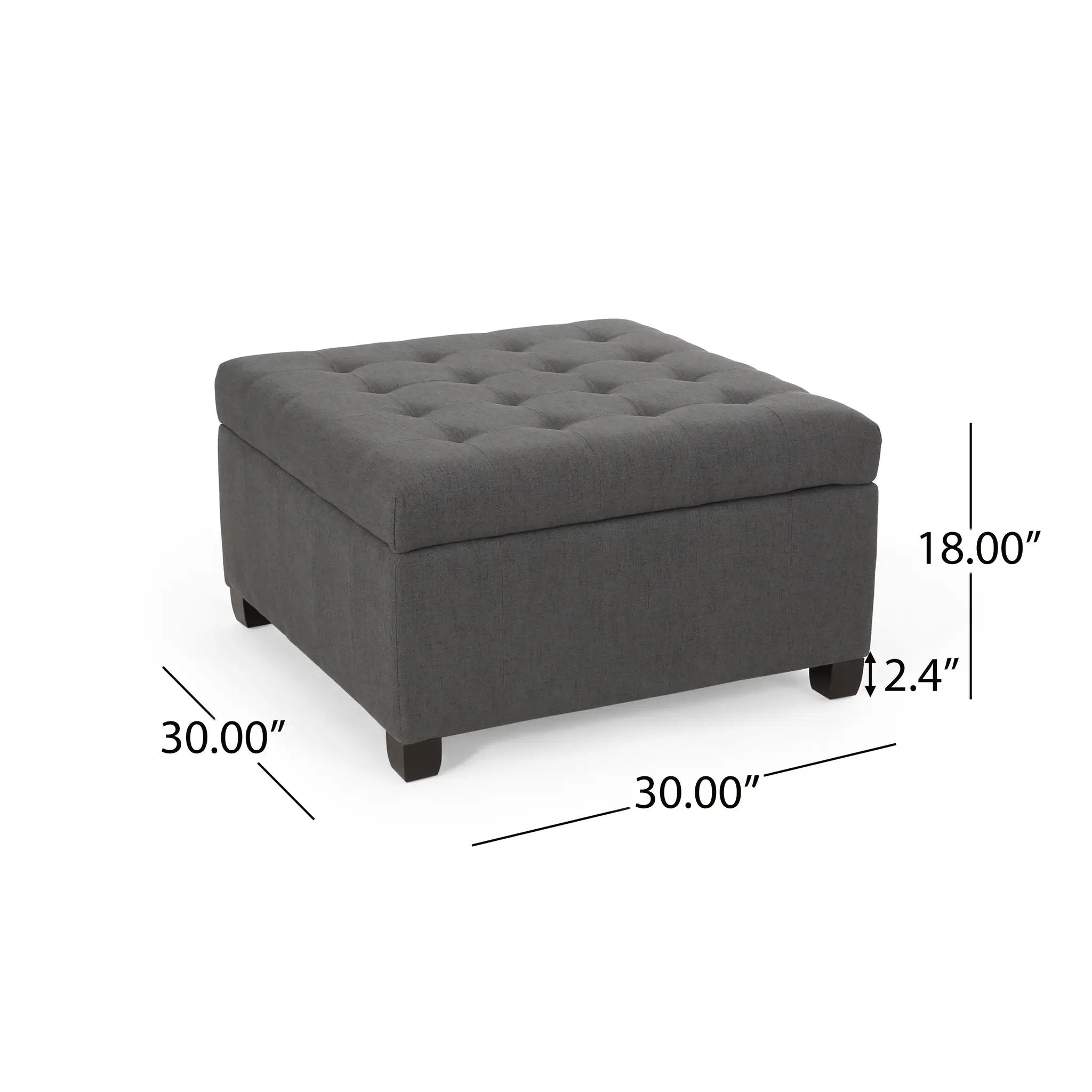 Upholstered Tufted Fabric Storage Ottoman by HouseOfZazla