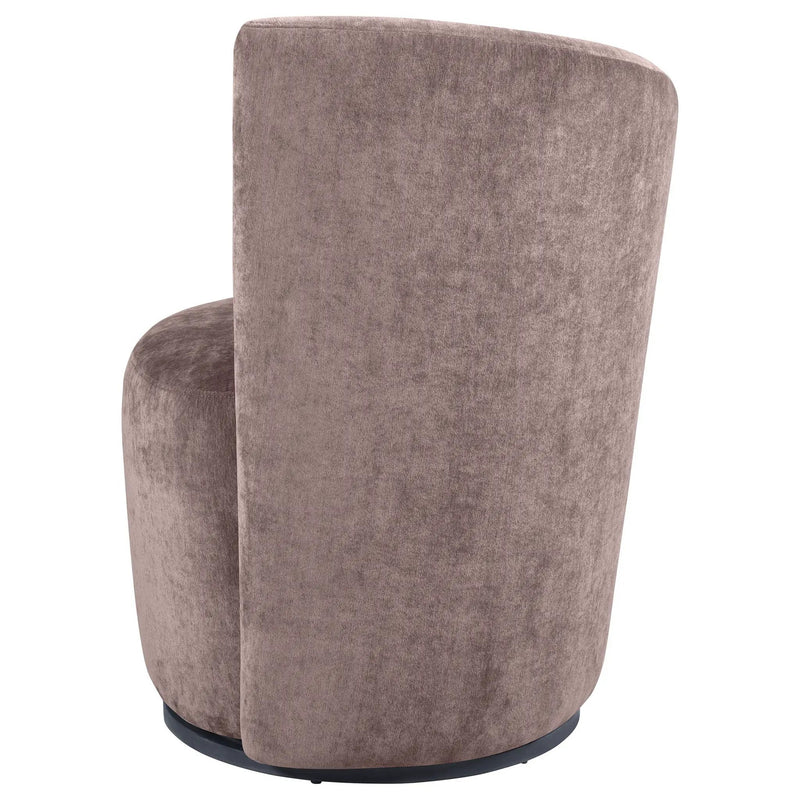 Nueva Upholstered Swivel Chair Curved Backrest Blush by Unique Piece Furniture