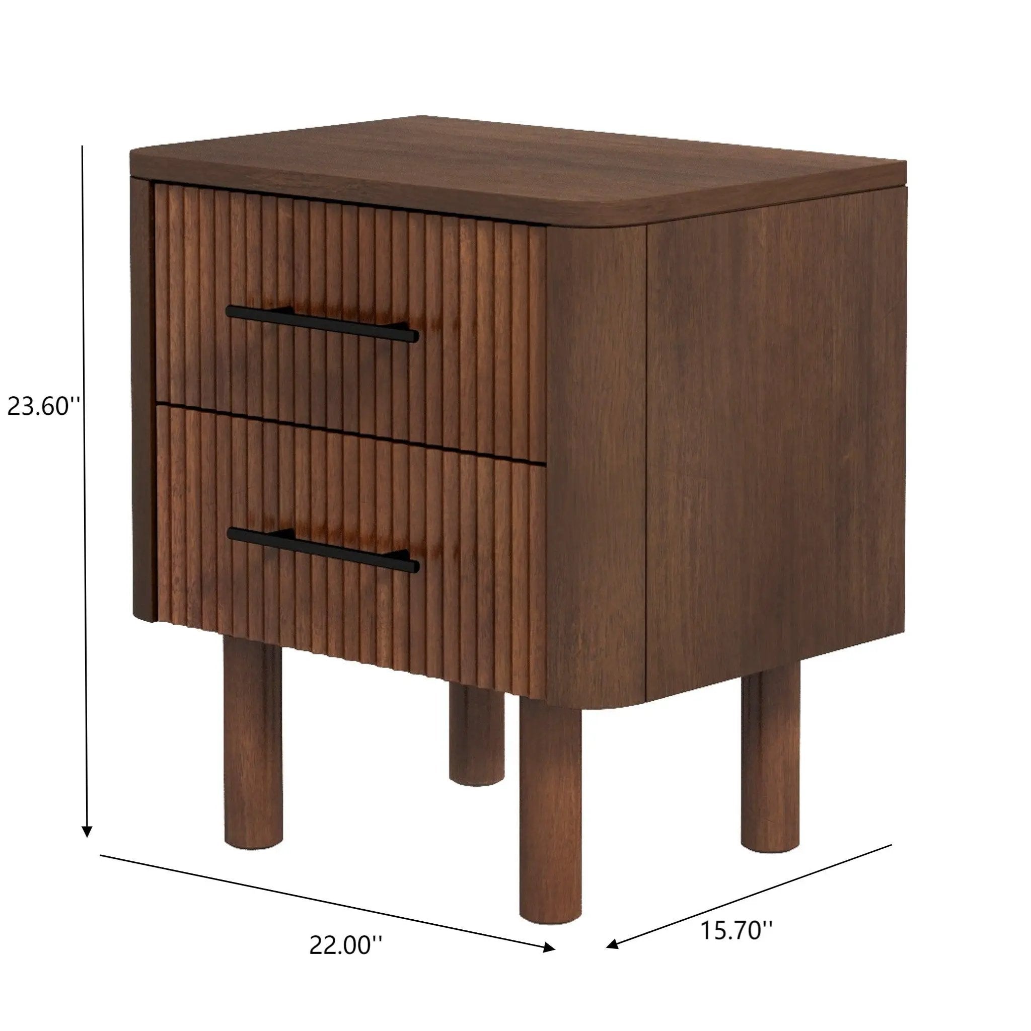 Logan - Nightsd Bed Side Tables With 2 Drawers - Brown by HouseOfZazla
