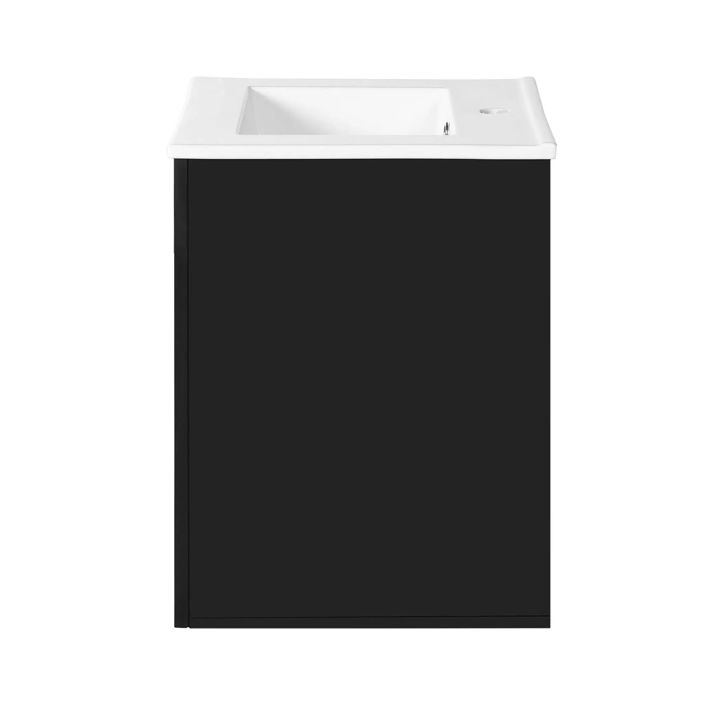 Modern Wall Mounted Bathroom Cabinet With Side Shelf And Ceramic Sink by HouseOfZazla