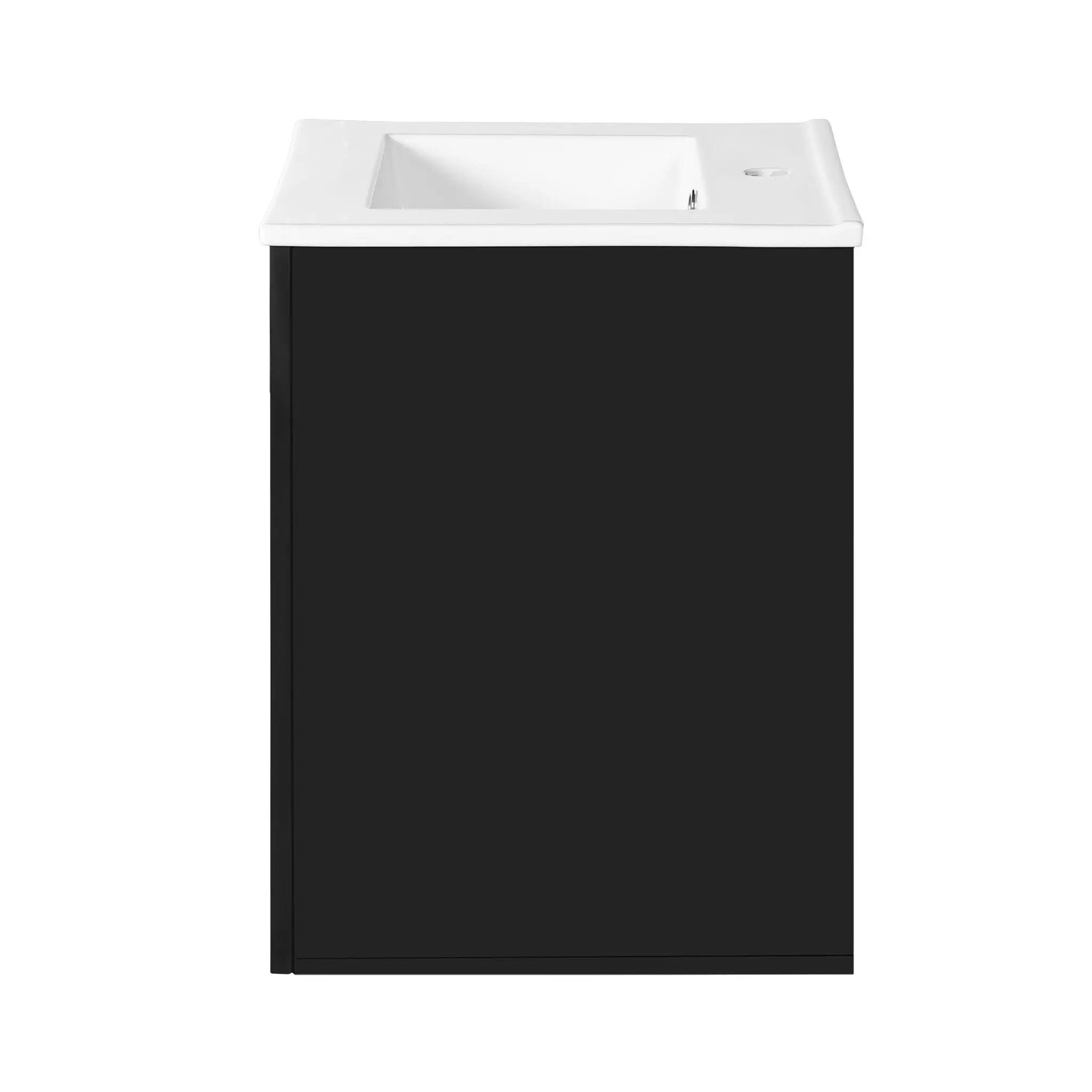 Modern Wall Mounted Bathroom Cabinet With Side Shelf And Ceramic Sink by Unique Piece Furniture