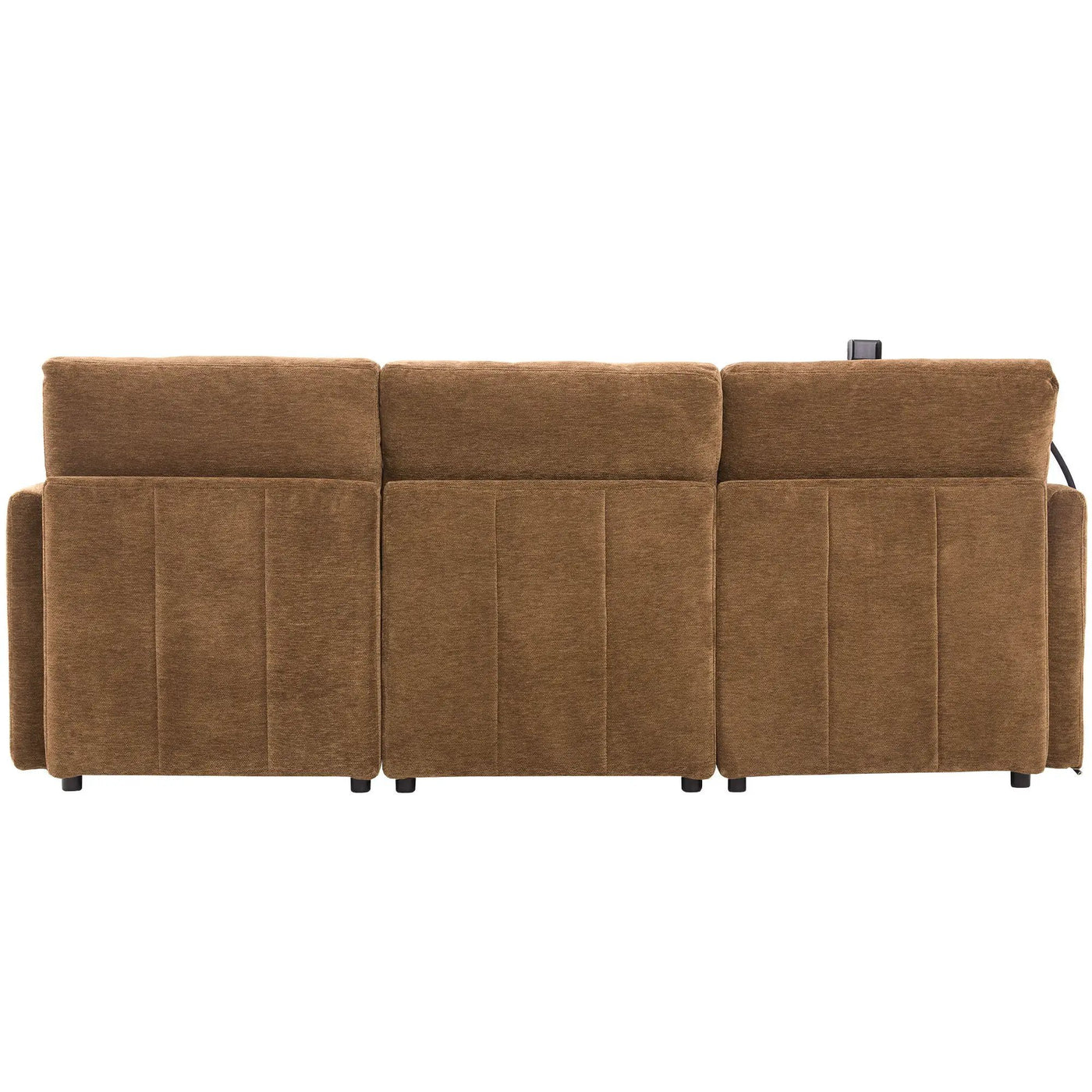 Modern Modular U-Shaped Sofa Bed With Movable Ottoman, USB Ports, Phone Holder by HouseOfZazla