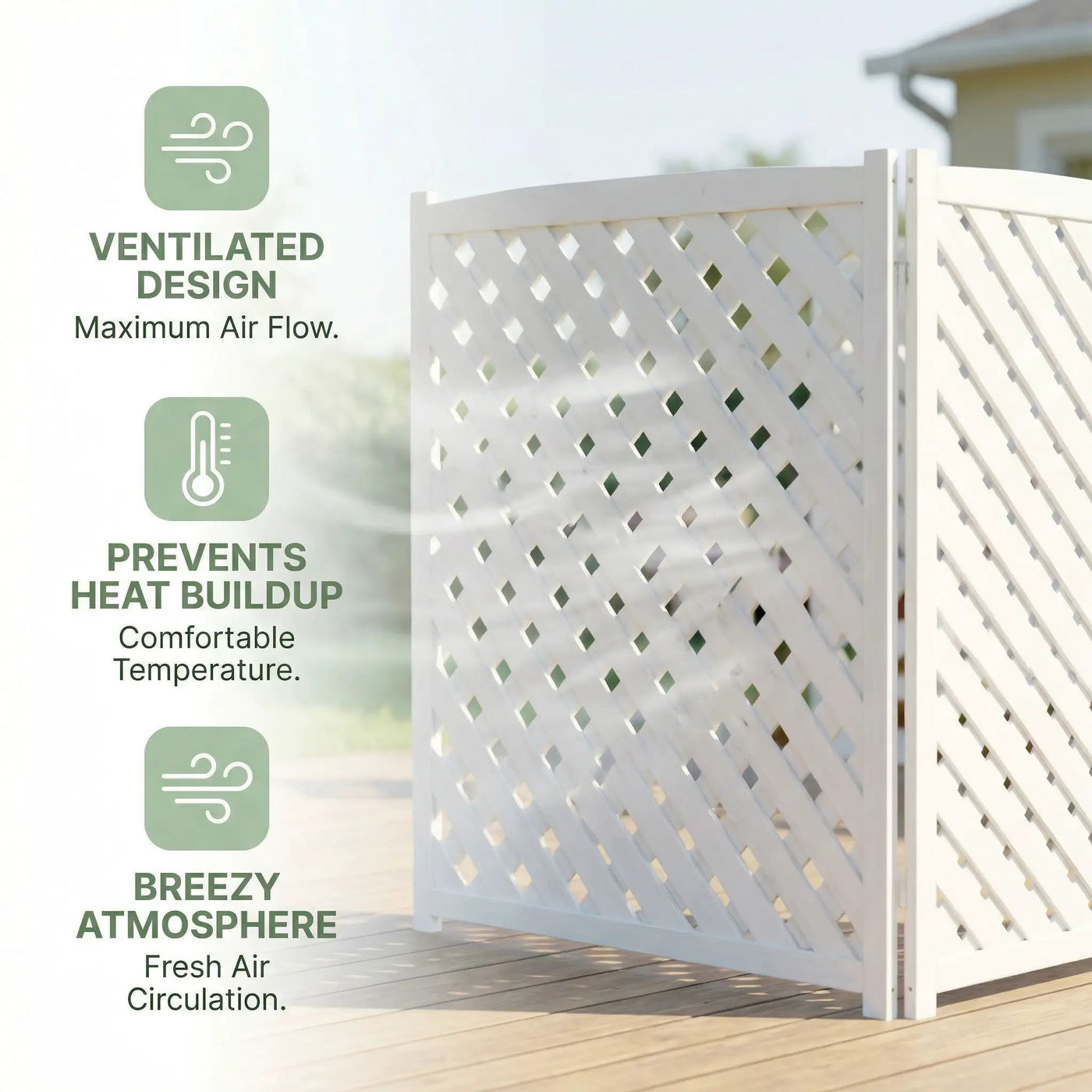 Outdoor 3 Panel Air Conditioner Fence Screen by HouseOfZazla