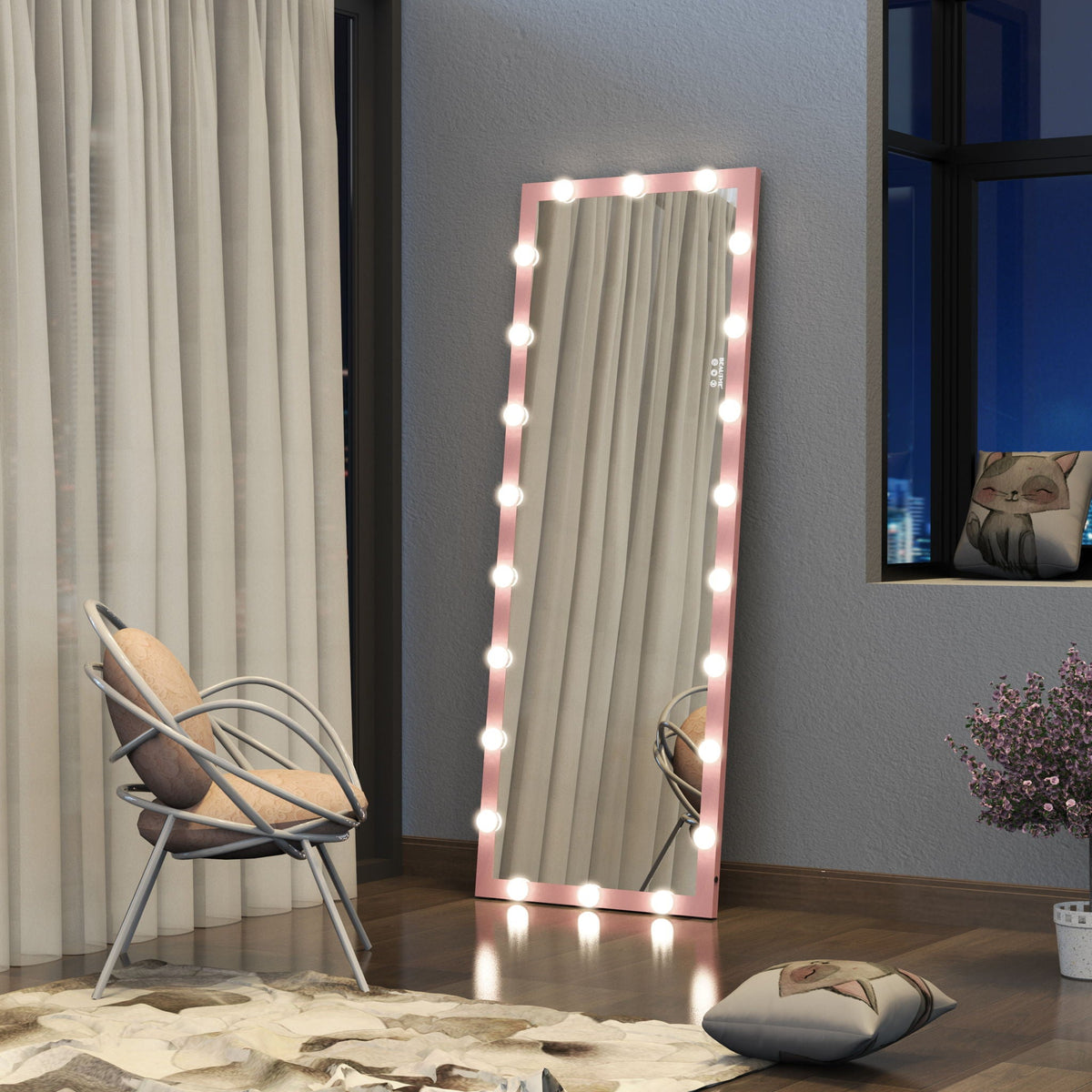 Full Length Mirror with Lights and Touch Control – Pearl Silver, Black, or Pink, photo 15 of 40
