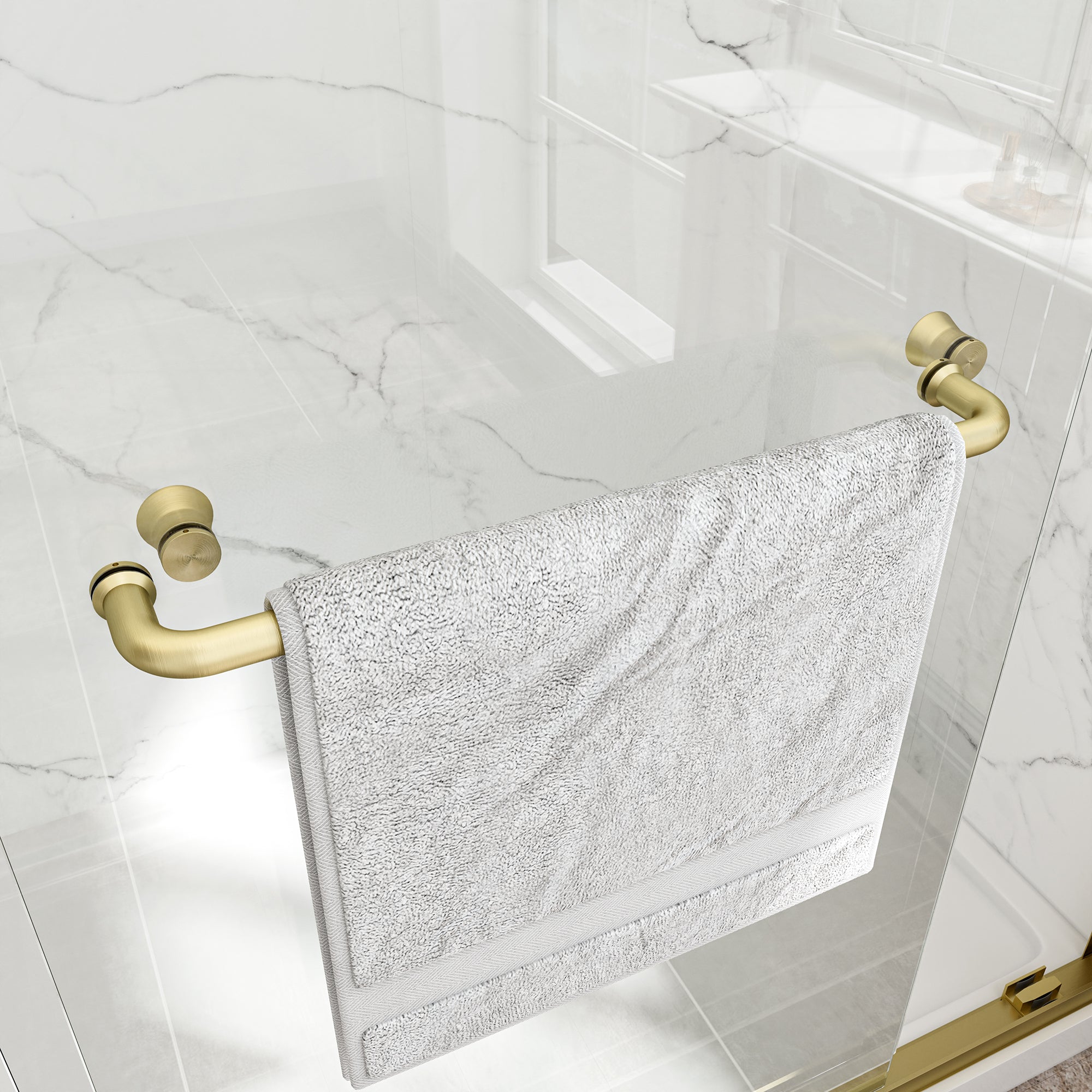 55"-60" W x 72" H Brushed Shower Door by HouseOfZazla