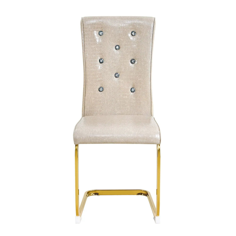 Elegant Design Alligator Skin Upholstered Dining Chairs