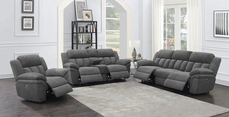 Bahrain Upholstered Power Loveseat Charcoal by Unique Piece Furniture