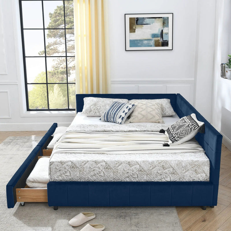 Upholstered Bed Frame With Tufted Backrest And Armrests by Unique Piece Furniture