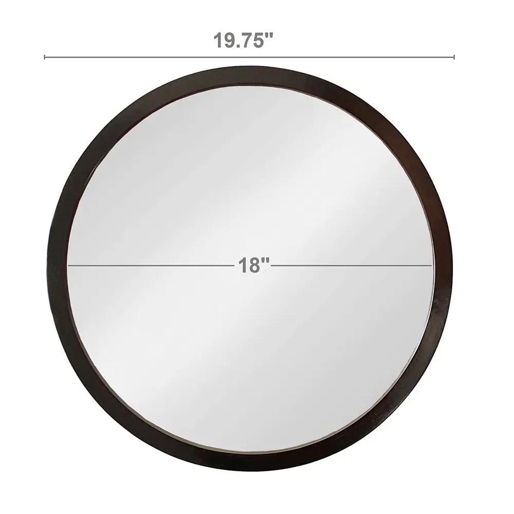 Circle Wall Mirror With Wooden Frame for Living Room by HouseOfZazla